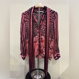 Alice + Olivia Pink and Black Blouse